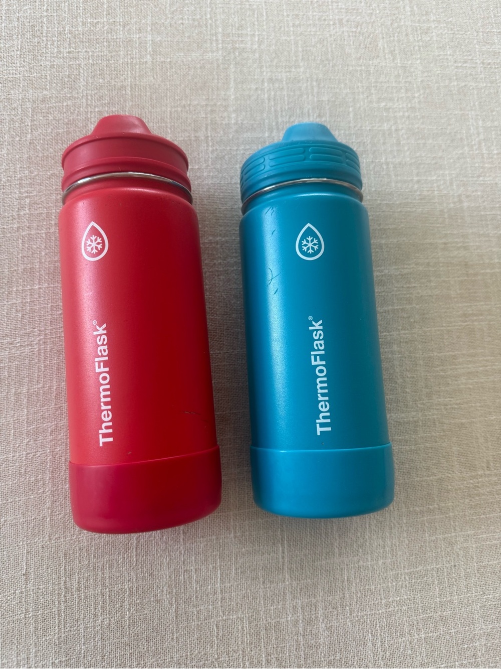 Kids Thermoflask Straw Bottle - Red and Blue